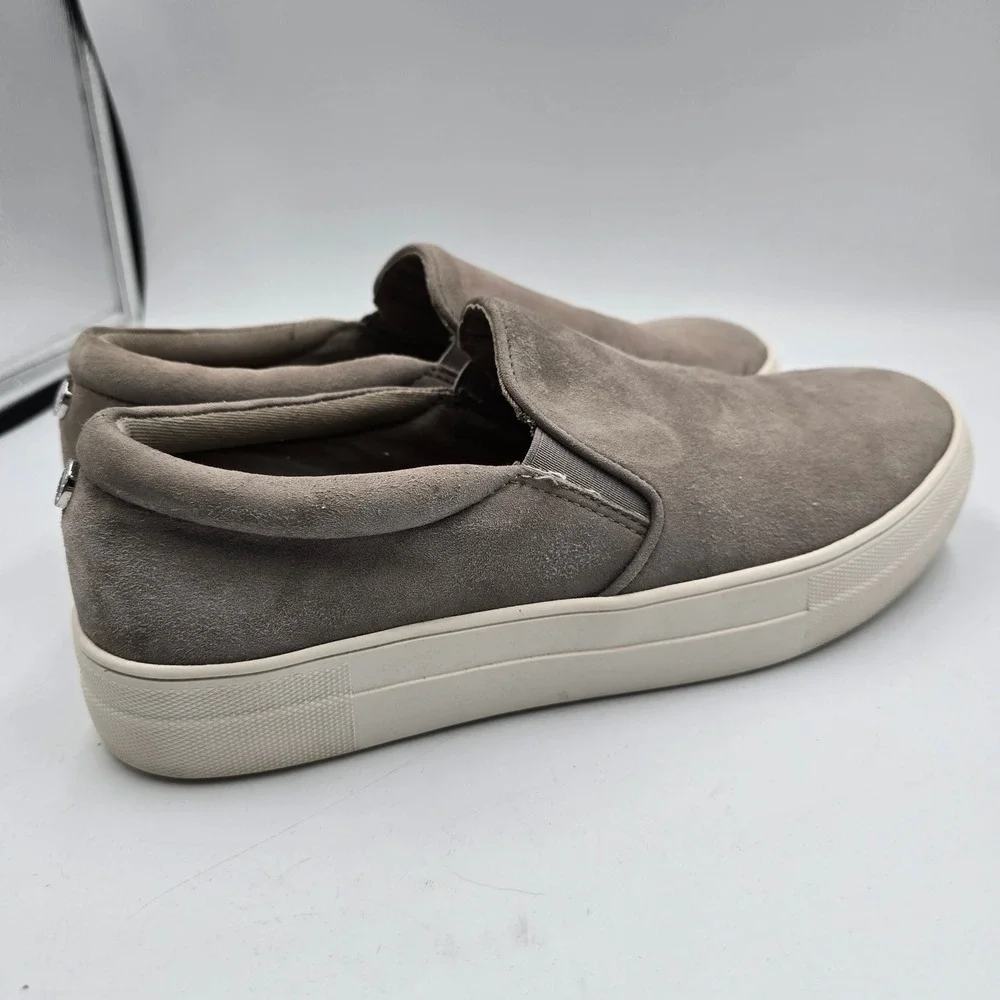 Steve Madden Sneaker Womens 10 Gills Grey Suede Slip On Platform Casual Shoes